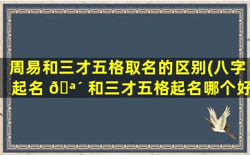 周易和三才五格取名的区别(八字起名 🪴 和三才五格起名哪个好)